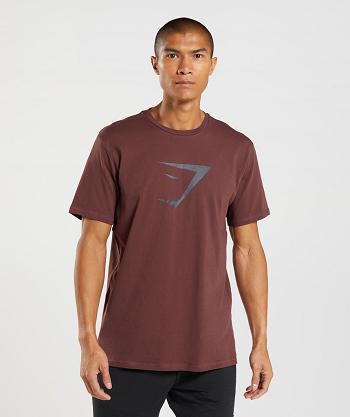 T Shirts Gymshark Sharkhead Infill Hombre Rosas Marrones | CO 3311HAP